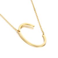 Titanium Steel 18K Gold Plated Simple Style Plating Letter Necklace sku image 3