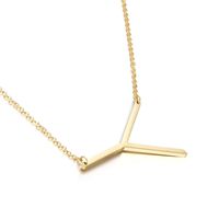 Titan Stahl 18 Karat Vergoldet Einfacher Stil Überzug Brief Halskette sku image 25