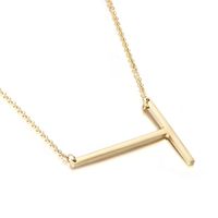 Titanium Steel 18K Gold Plated Simple Style Plating Letter Necklace sku image 20