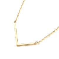 Titan Stahl 18 Karat Vergoldet Einfacher Stil Überzug Brief Halskette sku image 12