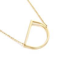Titan Stahl 18 Karat Vergoldet Einfacher Stil Überzug Brief Halskette sku image 4