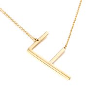 Titan Stahl 18 Karat Vergoldet Einfacher Stil Überzug Brief Halskette sku image 6