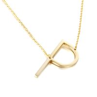 Titanium Steel 18K Gold Plated Simple Style Plating Letter Necklace sku image 16