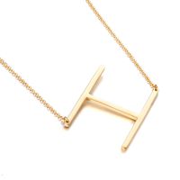 Titanium Steel 18K Gold Plated Simple Style Plating Letter Necklace sku image 8