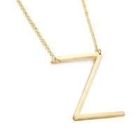Titan Stahl 18 Karat Vergoldet Einfacher Stil Überzug Brief Halskette sku image 26