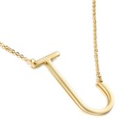 Titan Stahl 18 Karat Vergoldet Einfacher Stil Überzug Brief Halskette sku image 10