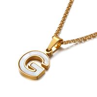 Shell Titanium Steel 18K Gold Plated Plating Letter Necklace sku image 7