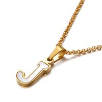 Shell Titanium Steel 18K Gold Plated Plating Letter Necklace sku image 10