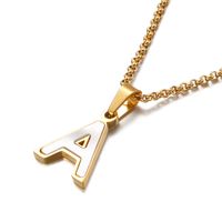 Shell Titanium Steel 18K Gold Plated Plating Letter Necklace sku image 1