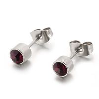 Stainless Steel Rhinestone Simple Earrings Wholesale Jewelry Nihaojewelry sku image 3