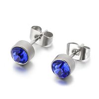 Stainless Steel Rhinestone Simple Earrings Wholesale Jewelry Nihaojewelry sku image 8