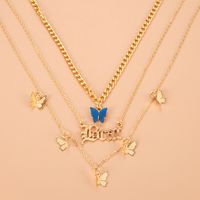 ¡venta Al Por Mayor! Collar Bohemio De Varias Capas Con Letras De Mariposa Colgante Nihaojewelry sku image 5