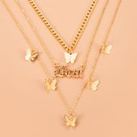 ¡venta Al Por Mayor! Collar Bohemio De Varias Capas Con Letras De Mariposa Colgante Nihaojewelry sku image 2