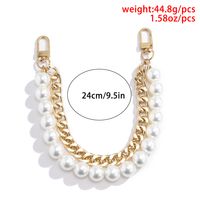 White Gold Alloy Pearl Bag Chain main image 4