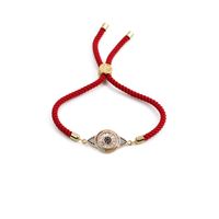 Copper Inlaid Zircon Eye Woven Retro Adjustable Bracelet Wholesale Jewelry Nihaojewelry sku image 3