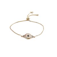 Copper Inlaid Zircon Eye Woven Retro Adjustable Bracelet Wholesale Jewelry Nihaojewelry sku image 1