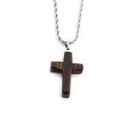 Wholesale New Semi-precious Stones Cross Pendants Stainless Steel Necklaces Nihaojewelry sku image 1