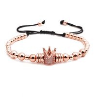 Stainless Steel Crown Roman Letter Braided Adjustable Bracelet Set Wholesale Jewelry Nihaojewelry sku image 3