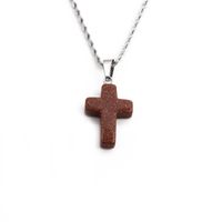 Wholesale New Semi-precious Stones Cross Pendants Stainless Steel Necklaces Nihaojewelry main image 6