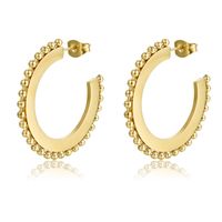 Simple Round Bead Edge Geometric Flat Titanium Steel Earrings Wholesale Nihaojewelry main image 6