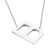 Titanium Steel 18K Gold Plated Fashion Inlaid Gold Letter Necklace main image 3