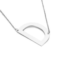 Titanium Steel 18K Gold Plated Fashion Inlaid Gold Letter Necklace main image 6