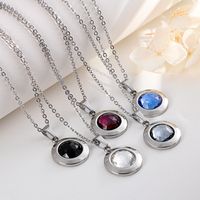Fashion New Stainless Steel Crystal Necklace Earrings Suit Wholesale Nihaojewelry main image 3