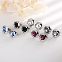 Fashion New Stainless Steel Crystal Necklace Earrings Suit Wholesale Nihaojewelry main image 4