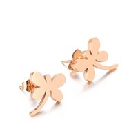 Fashion Simple Stainless Steel Dragonfly Shaped Earrings Wholesale Nihaojewelry main image 2