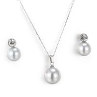 Fashion Shell Pearl Pendant Titanium Steel Necklace Earring Set Wholesale Nihaojewelry main image 2