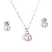 Fashion Shell Pearl Pendant Titanium Steel Necklace Earring Set Wholesale Nihaojewelry main image 3
