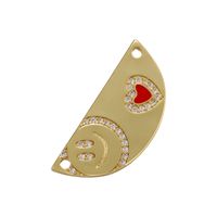 Fashion Micro-inlaid Semi-circular Smiley Face Oil Dripping Heart Color Pendant Wholesale Nihaojewelry sku image 3