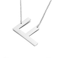 Titanium Steel 18K Gold Plated Fashion Inlaid Gold Letter Necklace sku image 6