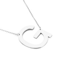 Titanium Steel 18K Gold Plated Fashion Inlaid Gold Letter Necklace sku image 7