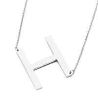 Titanium Steel 18K Gold Plated Fashion Inlaid Gold Letter Necklace sku image 8
