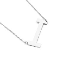 Titanium Steel 18K Gold Plated Fashion Inlaid Gold Letter Necklace sku image 9