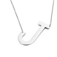 Titanium Steel 18K Gold Plated Fashion Inlaid Gold Letter Necklace sku image 10