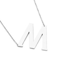Titanium Steel 18K Gold Plated Fashion Inlaid Gold Letter Necklace sku image 13