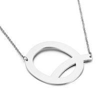 Titanium Steel 18K Gold Plated Fashion Inlaid Gold Letter Necklace sku image 17