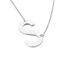 Titanium Steel 18K Gold Plated Fashion Inlaid Gold Letter Necklace sku image 19