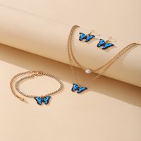 Butterfly Creative Gradient Color Necklace Bracelet sku image 5
