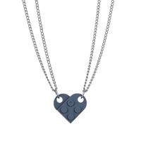 Wholesale Jewelry Simple Style Heart Shape Alloy Resin Pendant Necklace main image 3