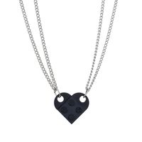 Wholesale Jewelry Simple Style Heart Shape Alloy Resin Pendant Necklace main image 2