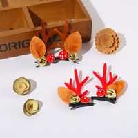 Christmas Headdress Antlers Barrettes Christmas Hairpin Hair Ball Duckbill Clip Cute Deer Barrettes main image 4