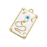 Colorful Oil Necklace Rectangular Drop Oil Eye Pendant Diy Tag European And American Ornament Accessories Vd980 main image 6