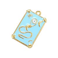 Colorful Oil Necklace Rectangular Drop Oil Eye Pendant Diy Tag European And American Ornament Accessories Vd980 main image 5