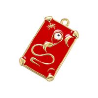 Colorful Oil Necklace Rectangular Drop Oil Eye Pendant Diy Tag European And American Ornament Accessories Vd980 main image 4