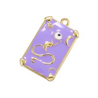 Colorful Oil Necklace Rectangular Drop Oil Eye Pendant Diy Tag European And American Ornament Accessories Vd980 main image 3