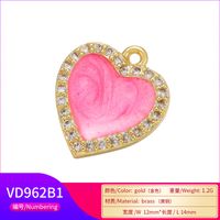 Micro-inlaid Zircon Heart-shaped Oil Drop Copper Pendant Wholesale Nihaojewelry main image 4