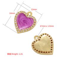 Micro-inlaid Zircon Heart-shaped Oil Drop Copper Pendant Wholesale Nihaojewelry main image 5